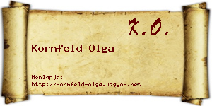 Kornfeld Olga névjegykártya